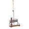 Contemporary Home Living Pack of 12 Beige and Brown Wood with Metal Ski Chair Lift Ornaments 20”